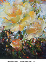 Yellow Roses, Oil on Canvas